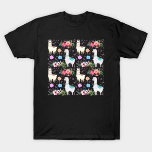 Llama pattern-black version 2 T-Shirt